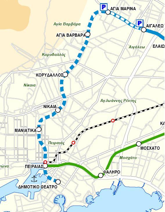 Η επέκταση της γραμμής 3 του Μετρό προς Πειραιά. Πηγή: Αττικό Μετρό