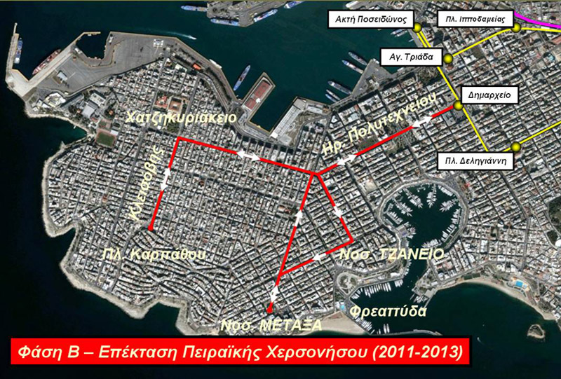 Επέκταση του Τραμ στον Πειραιά, β' φάση. Πηγή: ΣΤΑΣΥ
